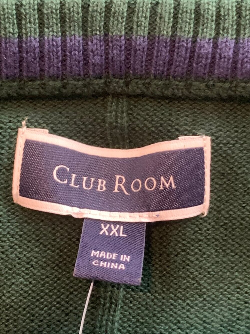 Club Room Men's Drop-Needle V-Neck Cotton Pullover Sweater, Pine Green, XXL - Picture 4 of 5
